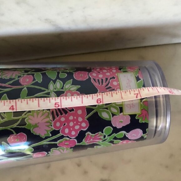 LILLY PULITZER Travel Tumbler with Twist On Lid Navy Pink Green Floral P… - Picture 10 of 12